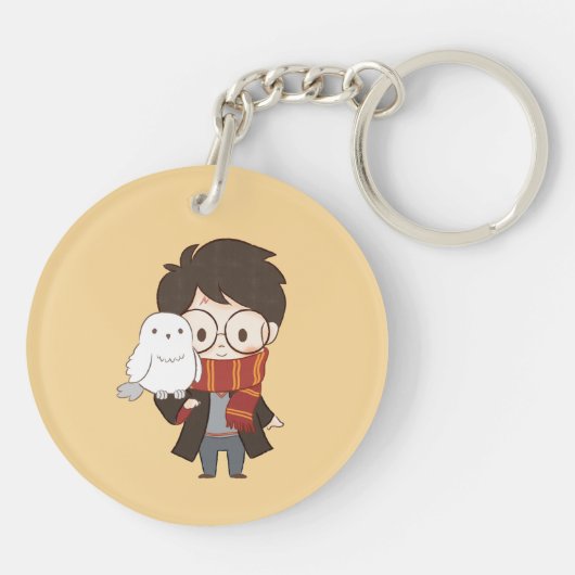 Chibi HARRY POTTER™ & Hedwig Sleutelhanger (Achterkant)