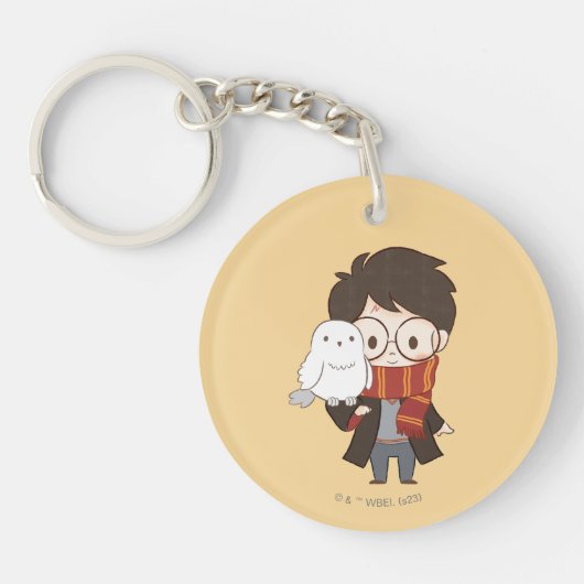 Chibi HARRY POTTER™ & Hedwig Sleutelhanger (Voorkant)