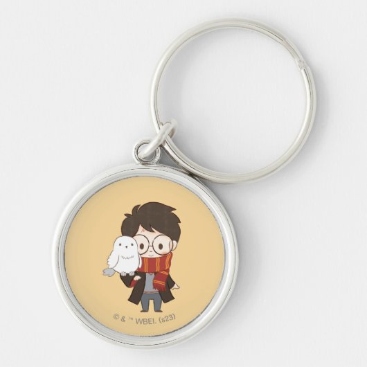 Chibi HARRY POTTER™ & Hedwig Sleutelhanger (Voorkant)