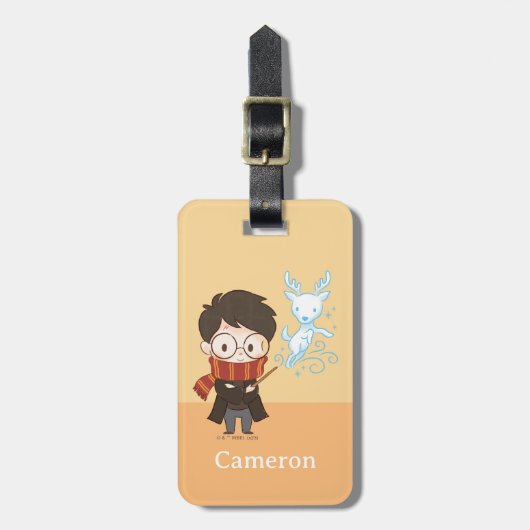 Chibi HARRY POTTER™ Patronus Bagagelabel (Voorkant verticaal)