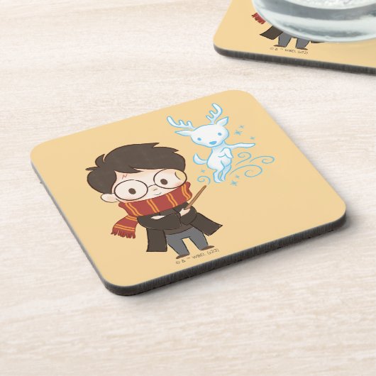 Chibi HARRY POTTER™ Patronus Bier Onderzetter (Linkerzijde)
