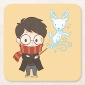 Chibi HARRY POTTER™ Patronus Kartonnen Onderzetters (Voorkant)
