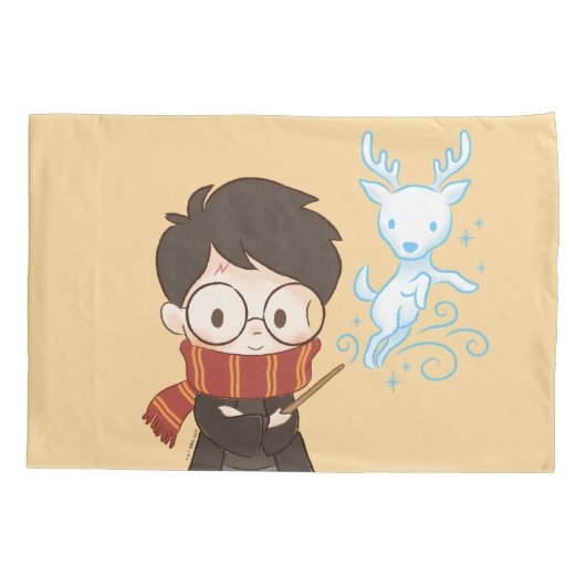 Chibi HARRY POTTER™ Patronus Kussensloop (Achterkant)