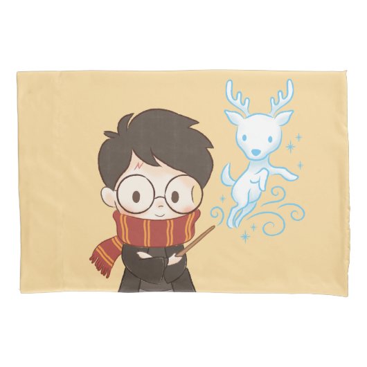 Chibi HARRY POTTER™ Patronus Kussensloop (Voorkant)
