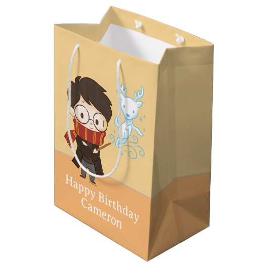 Chibi HARRY POTTER™ Patronus Medium Cadeauzakje (Achterkant Gekanteld)