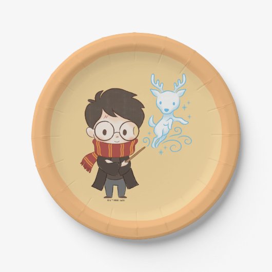 Chibi HARRY POTTER™ Patronus Papieren Bordje (Voorkant)