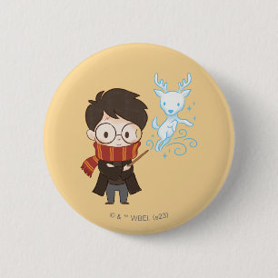 Chibi HARRY POTTER™ Patronus Ronde Button 5,7 Cm