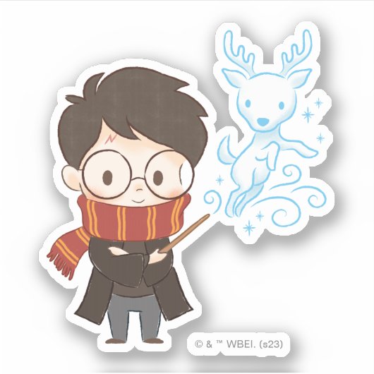 Chibi HARRY POTTER™ Patronus Sticker (Voorkant)