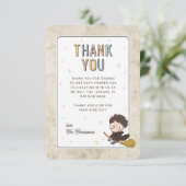 Chibi Harry Potter Tovenaar Baby Shower Bedankkaart (Staand voorkant)