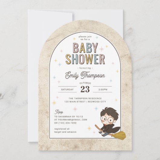 Chibi Harry Potter Wizard Baby Shower Kaart (Voorkant)
