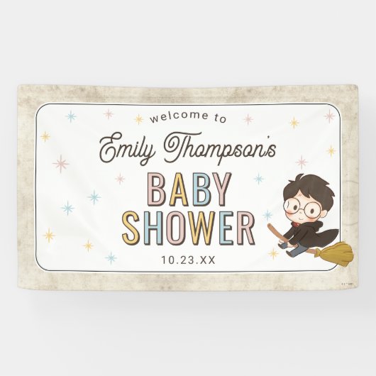 Chibi Harry Potter Wizard Baby Shower Spandoek (Horizontaal)