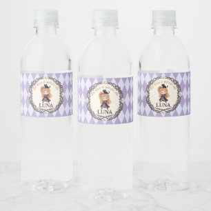 Chibi Heks Eerste Verjaardagsuitnodiging Waterverf Waterfles Etiket
