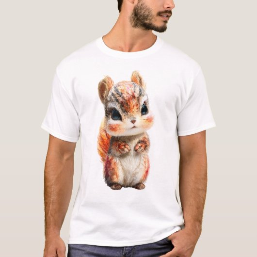 Chibi Herfst Chipmunk Bosbewoner Mannen T-shirt (Voorkant)
