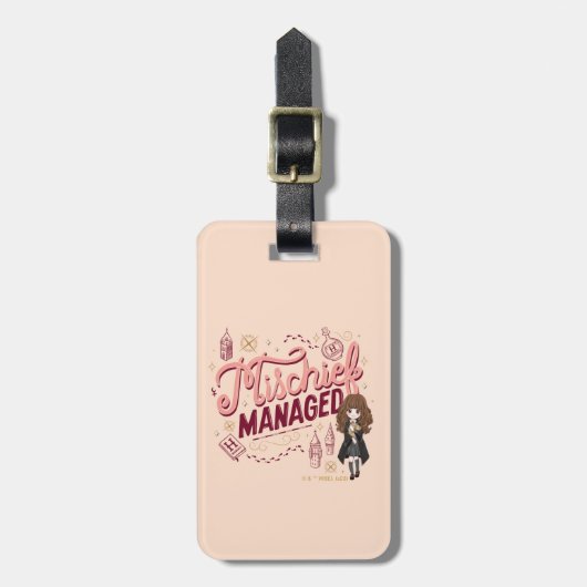 Chibi Hermelien "Mischief Managed" Bagagelabel (Voorkant verticaal)