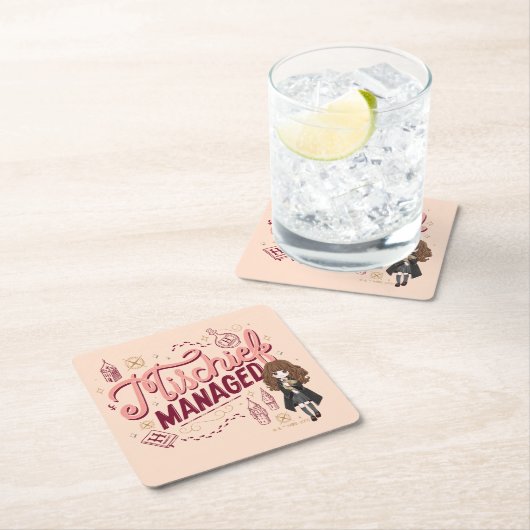 Chibi Hermelien "Mischief Managed" Kartonnen Onderzetters (Insitu)