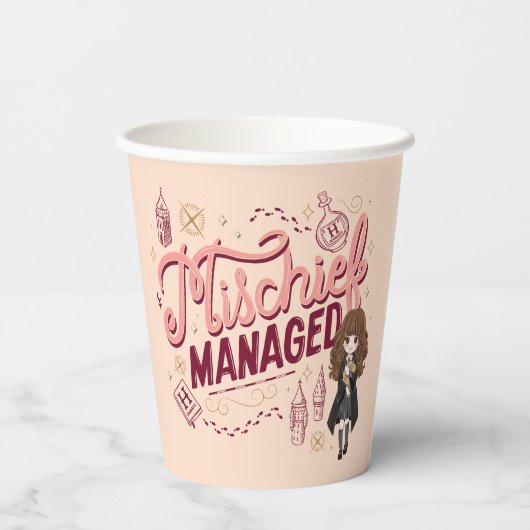 Chibi Hermelien "Mischief Managed" Papieren Bekers (Achterkant)