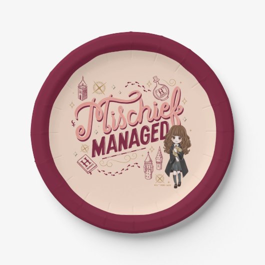 Chibi Hermelien "Mischief Managed" Papieren Bordje (Voorkant)