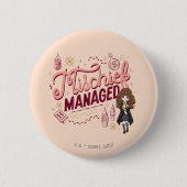 Chibi Hermelien "Mischief Managed" Ronde Button 5,7 Cm (Voorkant)