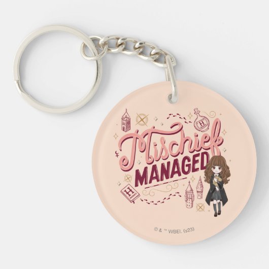 Chibi Hermelien "Mischief Managed" Sleutelhanger (Voorkant)