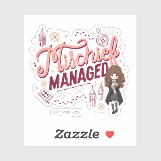 Chibi Hermelien "Mischief Managed" Sticker (Vel)