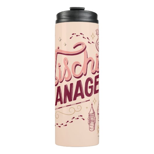 Chibi Hermelien "Mischief Managed" Thermosbeker (Voorkant)