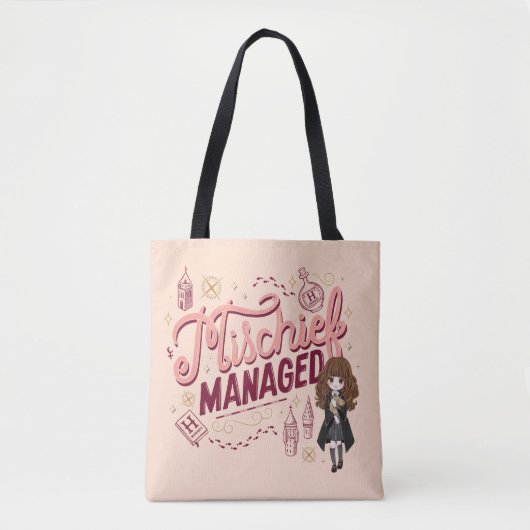 Chibi Hermelien "Mischief Managed" Tote Bag (Voorkant)