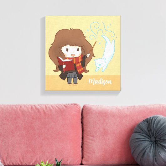 Chibi Hermione Granger Patronus Canvas Afdruk (Insitu (Woonkamer))