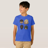 Chibi Heroes 3/4 Sleeve T-Shirt (zwart) (Voorkant volledig)
