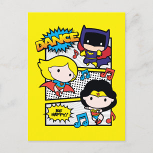 Chibi Heroes Dancing Briefkaart