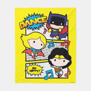 Chibi Heroes Dancing Fleece Deken
