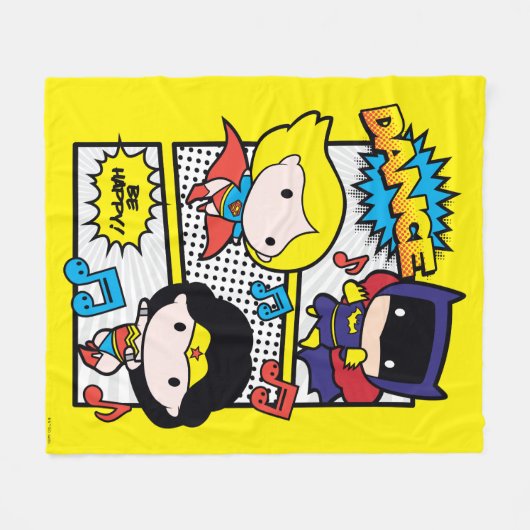 Chibi Heroes Dancing Fleece Deken (Voorkant (Horizontaal))