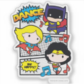 Chibi Heroes Dancing Sticker (Voorkant)