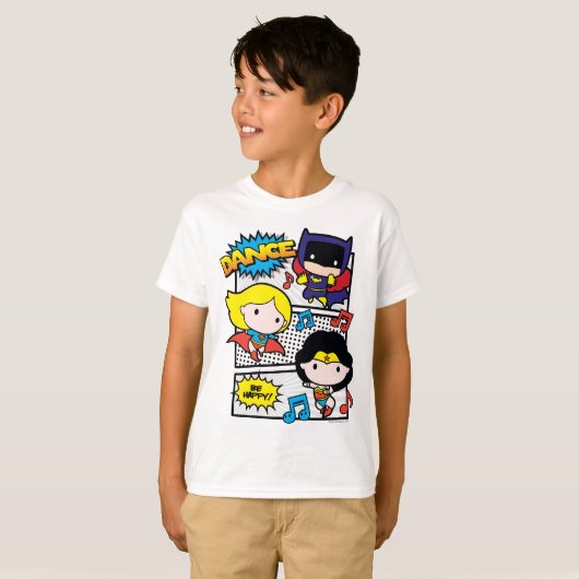 Chibi Heroes Dancing T-shirt (Voorkant volledig)