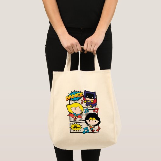 Chibi Heroes Dancing Tote Bag (Voorkant (product))