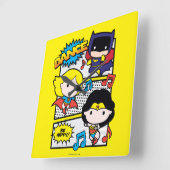 Chibi Heroes Dancing Vierkante Klok (Hoek)