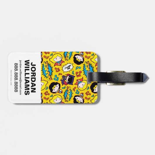 Chibi Heroine Dance Pattern Bagagelabel (Achterkant horizontaal)