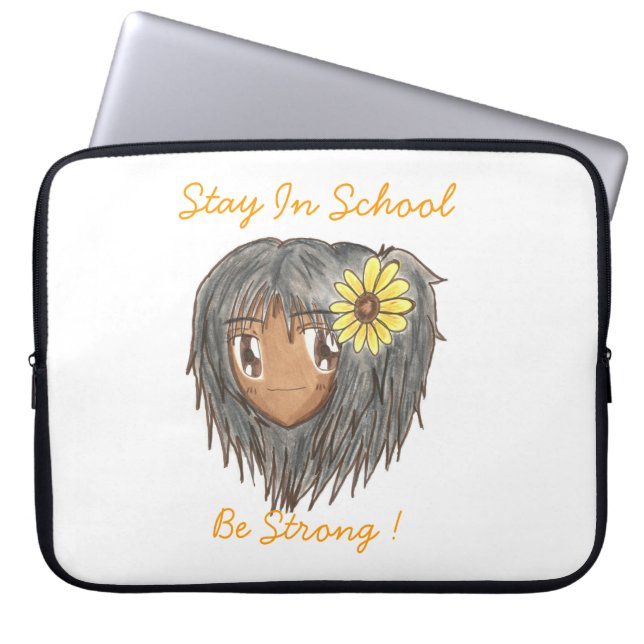 Chibi Hinata 'Wees sterk' laptophoes Laptop Sleeve (Voorkant)
