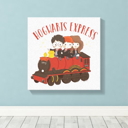 Chibi HOGWARTS EXPRESS™ Ride Canvas Afdruk (Insitu (Houten vloer))