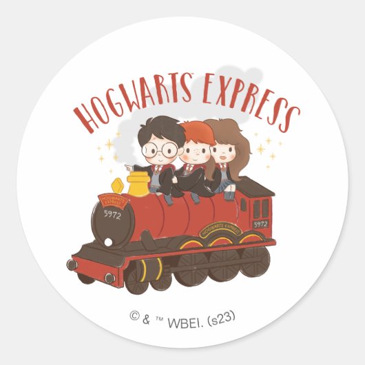 Chibi HOGWARTS EXPRESS™ Ride Ronde Sticker (Voorkant)