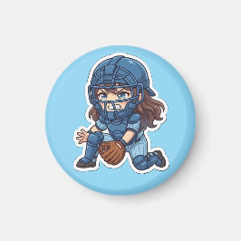 Chibi-honkbal 2026-editie - Catcher blokkeren Magneet