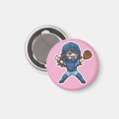 Chibi-honkbal 2026-editie - Catcher Throw-down Magneet (Voorkant / Achterkant)