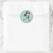 Chibi-honkbal 2026-editie - Pitcher Release Ronde Sticker (Tas)