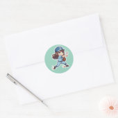 Chibi-honkbal 2026-editie - Pitcher Release Ronde Sticker (Envelop)