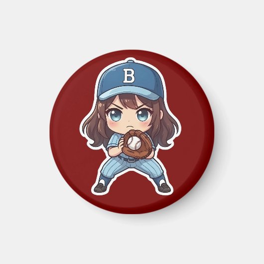 Chibi-honkbaleditie - kant-en-klare houding magneet (Voorkant)