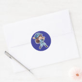 Chibi-honkbaleditie - Power Swing Ronde Sticker (Envelop)