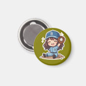 Chibi-honkbaleditie - Winnende vangst Magneet (Voorkant / Achterkant)