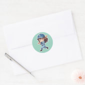 Chibi-honkbaleditie - Zware Slahitter Ronde Sticker (Envelop)