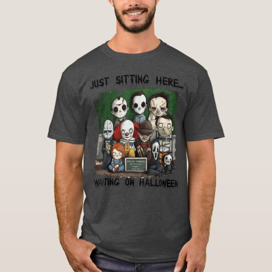 Chibi Horror zit hier te wachten op Halloween T-shirt (Voorkant)