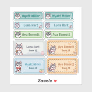Chibi Husky Naamlabels Sticker