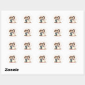 Chibi Huwelijksfeest Ronde Sticker (Vel)